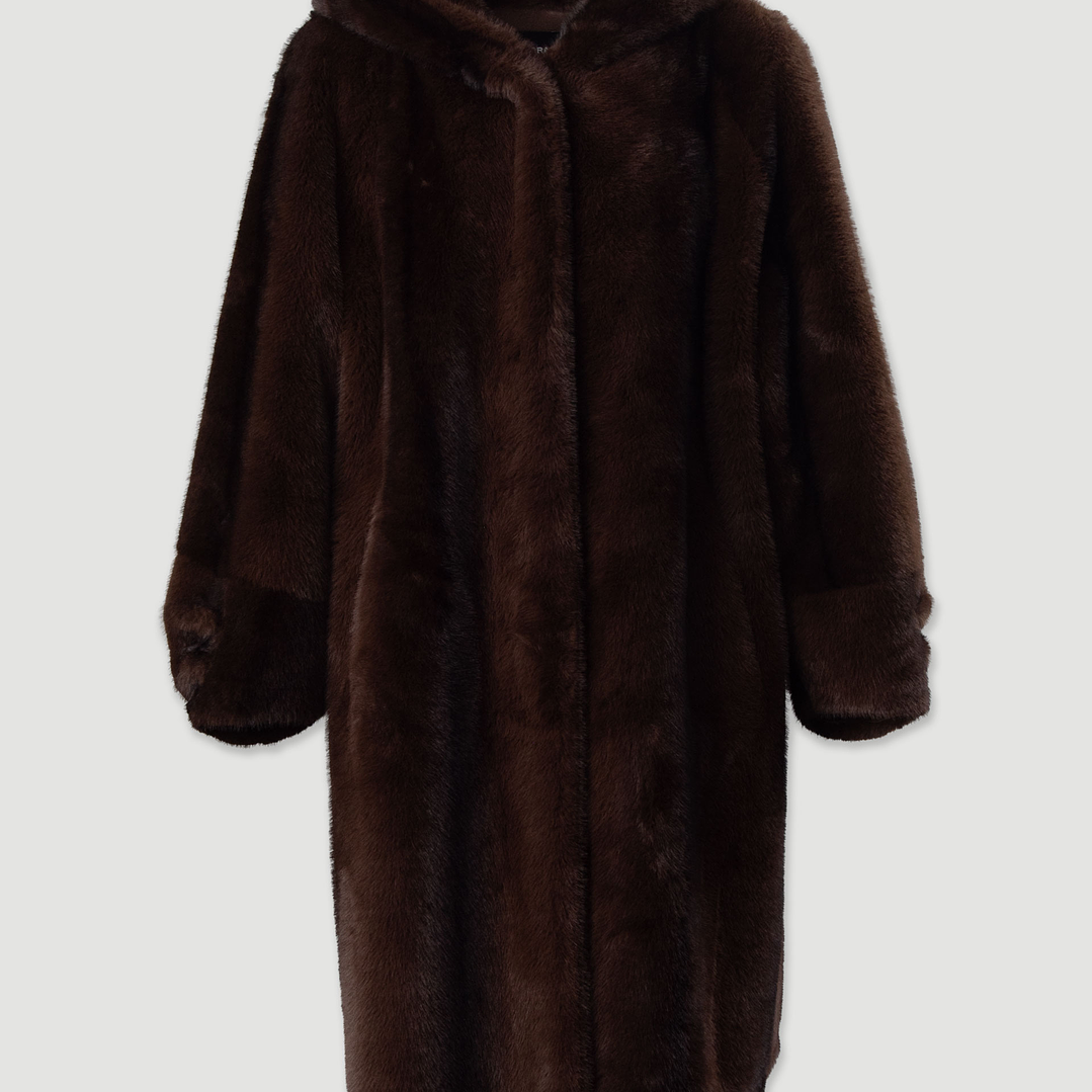 Casaco de pêlo comprido com capuz Ferrache 5