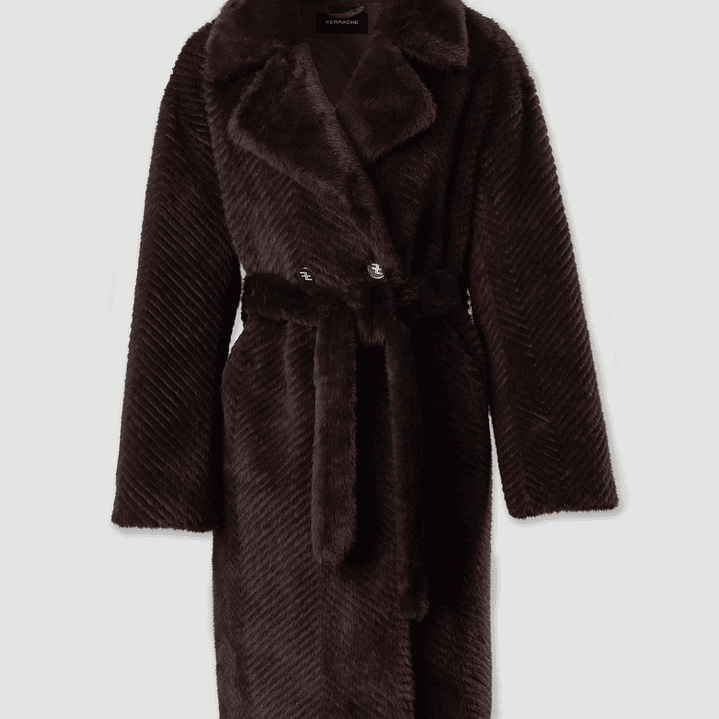 Casaco de pelo comprido com cinto Ferrache 3