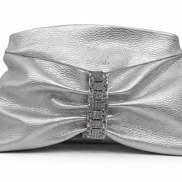 Dona V Silver Clutch Bag with Glitter 1