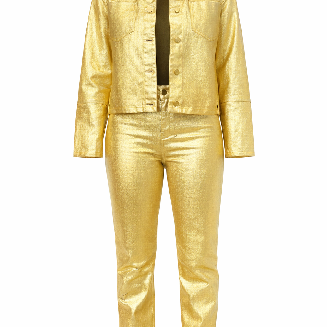 Conjunto dourado glitter Miss You 1