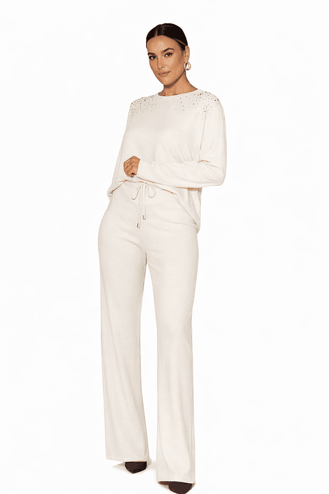 Conjunto camisolão transfers pantalona malha Miss you 