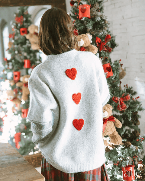 Blusa malha corações Maîttè 
