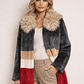 Modern h﻿orizontal striped design coat - thumbnail 1