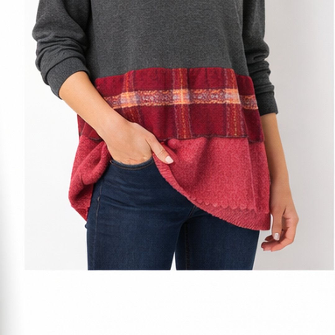 Blusa cinzenta malha Maittè  1