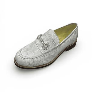 Mocassins em pele com efeito croco
