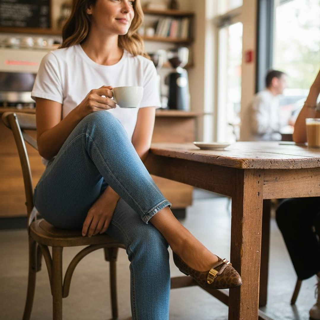 Sabrinas em pele com padrão animal print 2