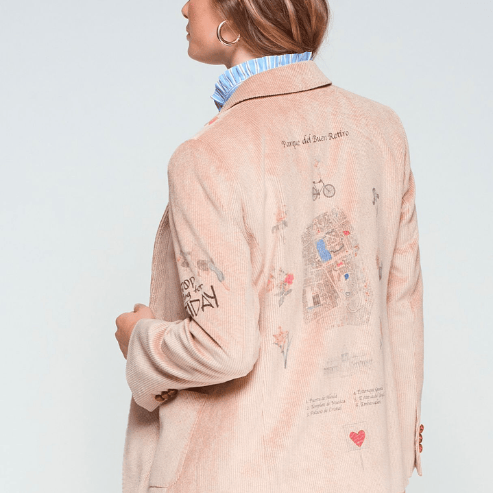 Casaco Vilagallo pana estampado retiro 1