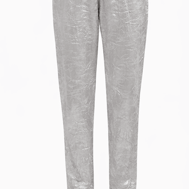 Calças prateadas com efeito da Maittè 2