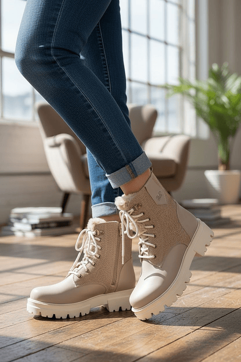 Botas pêlo bege Dona V 
