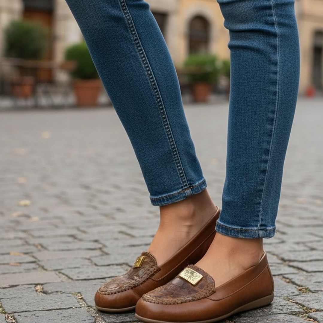 Mocassin camel pele Dona V 2