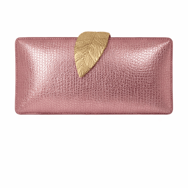 Mala clutch rosa dourado 1