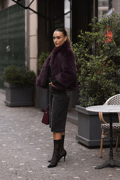 Casaco pêlo bordeaux Miss You