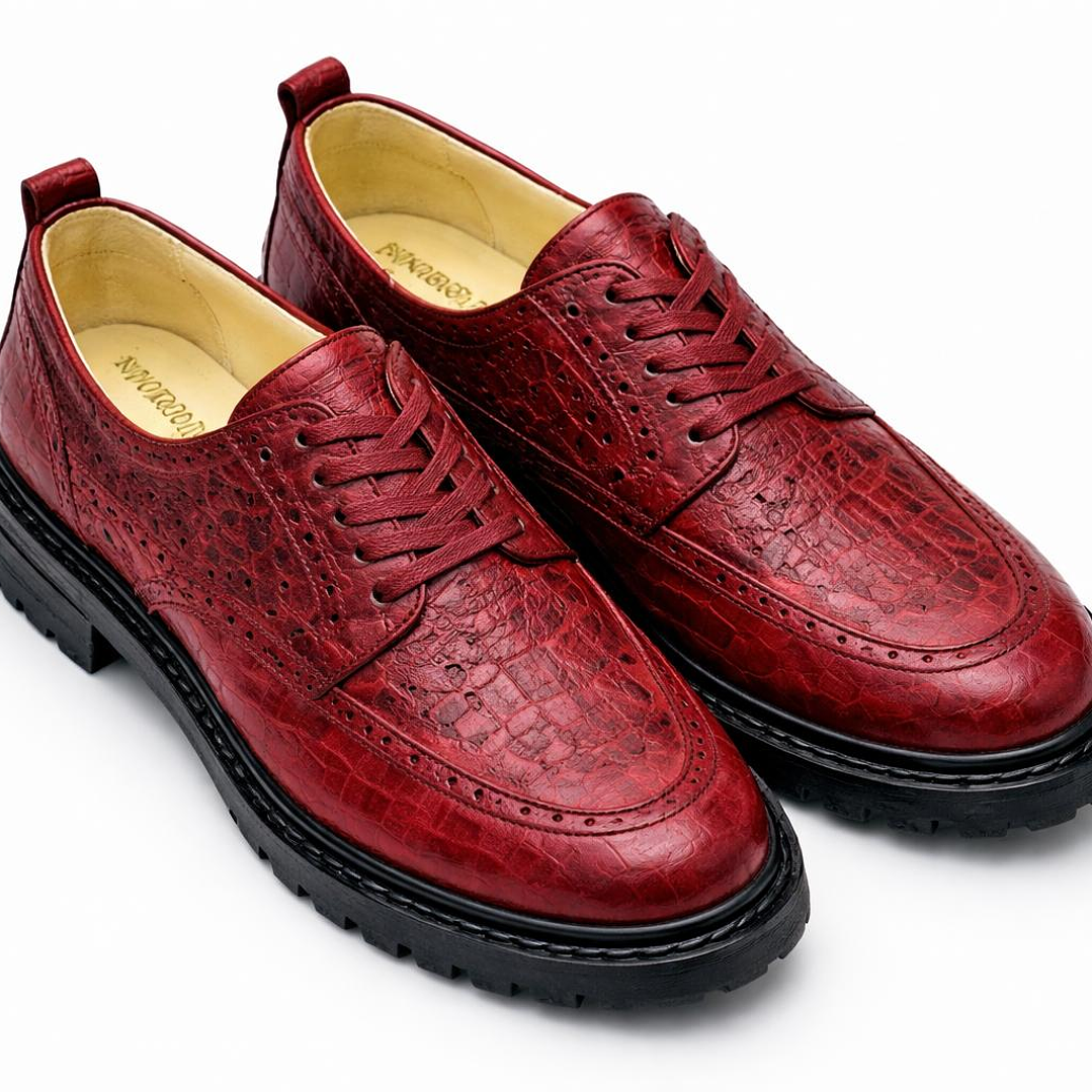 Sapatos crocodilo bordeaux Invogue  1
