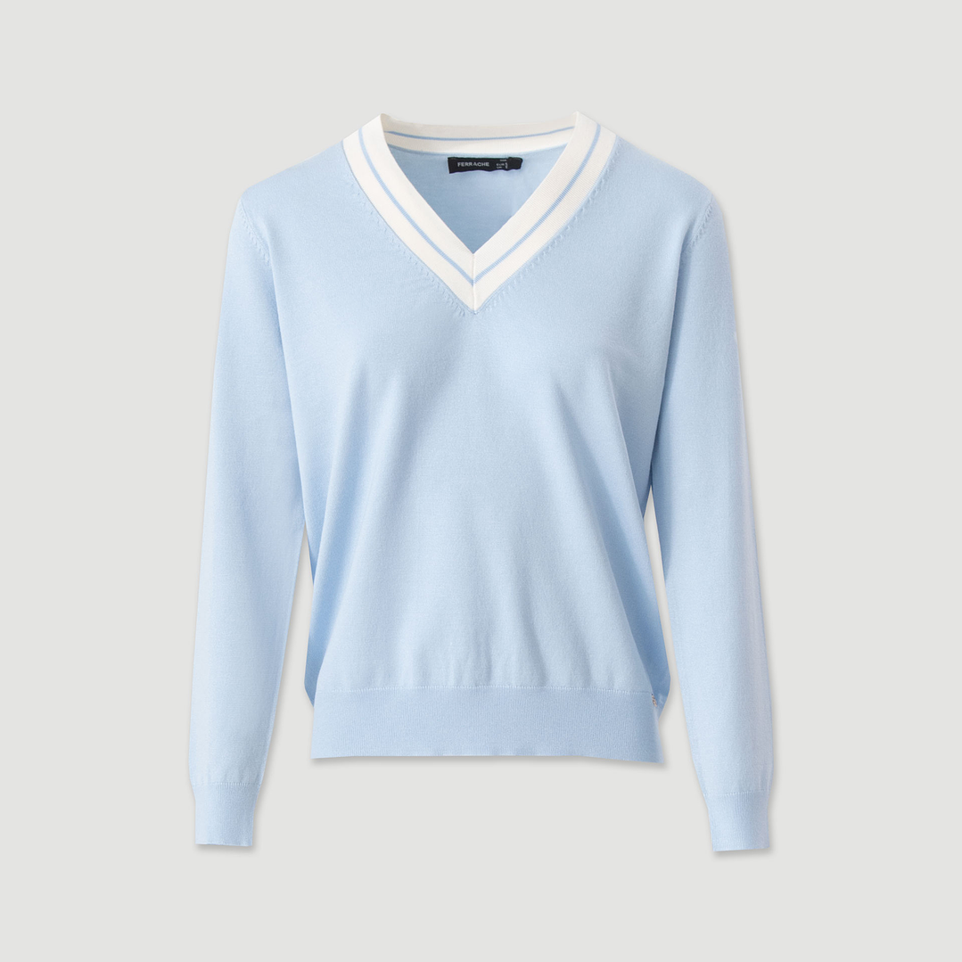 Camisola malha decote V Ferrache   8