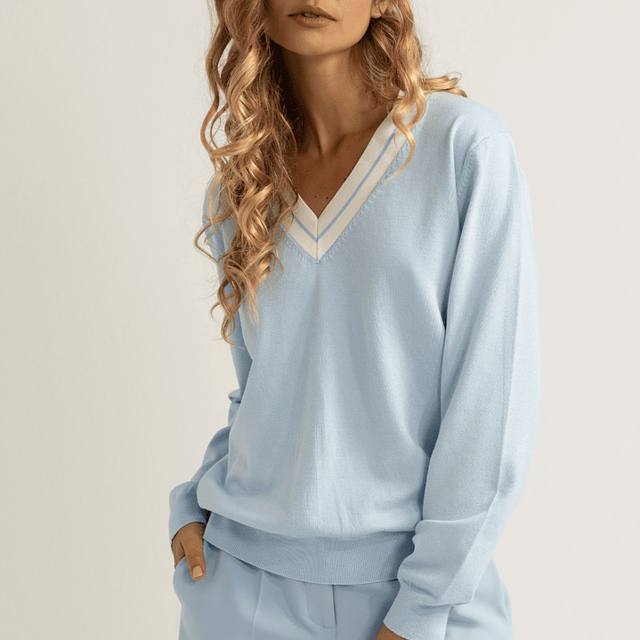 Camisola malha decote V Ferrache   10