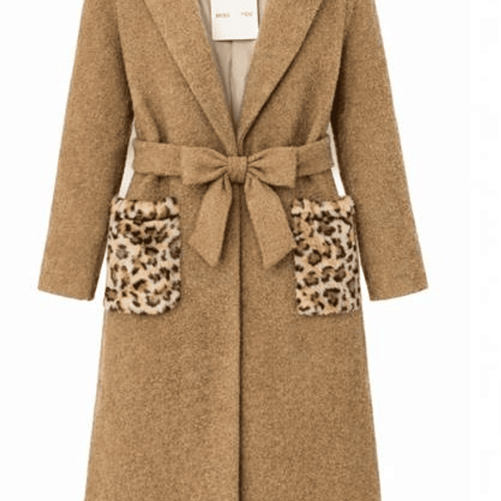 Casaco fazenda pêlo Miss You bolsos leopardo 1