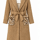 Casaco fazenda pêlo Miss You bolsos leopardo - Thumbnail 1