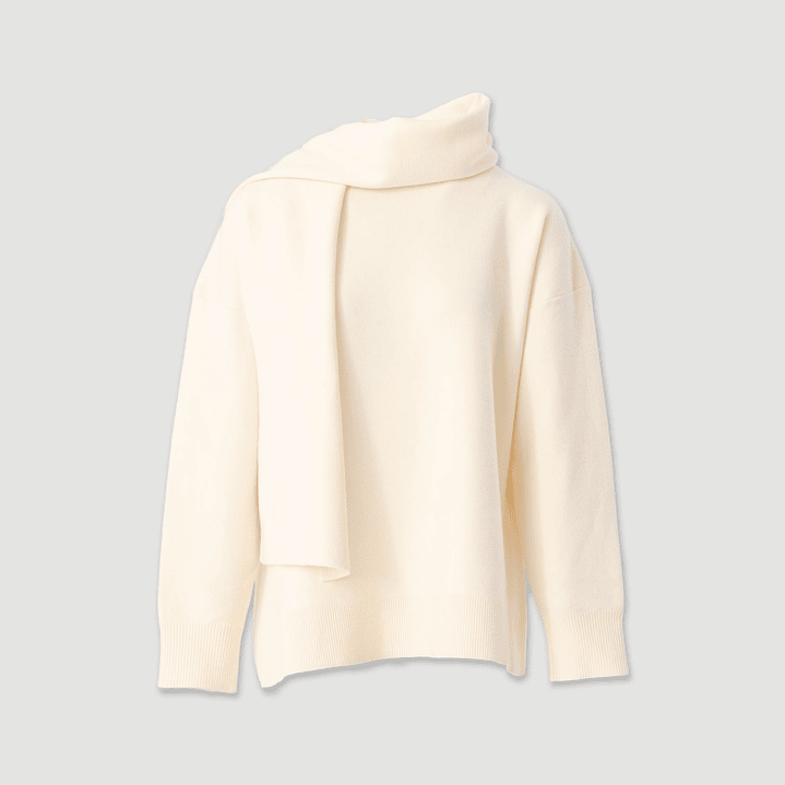 Camisola túnica malha cachecol  2