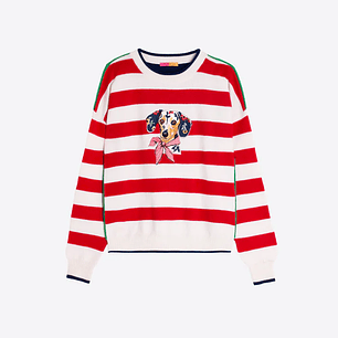 Camisola malha riscas cão dachshund Vilagallo