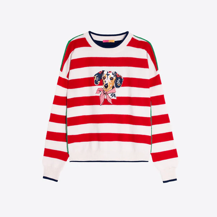 Camisola malha riscas cão dachshund Vilagallo 1