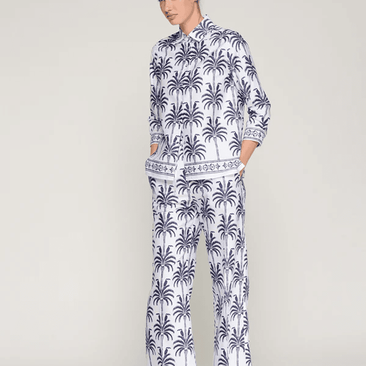 Calça direita pernas largas tucanos palmeiras 2