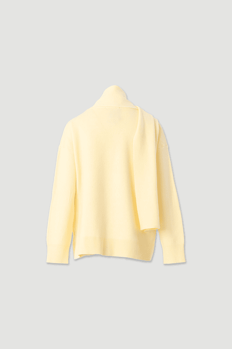 Camisola túnica malha cachecol 