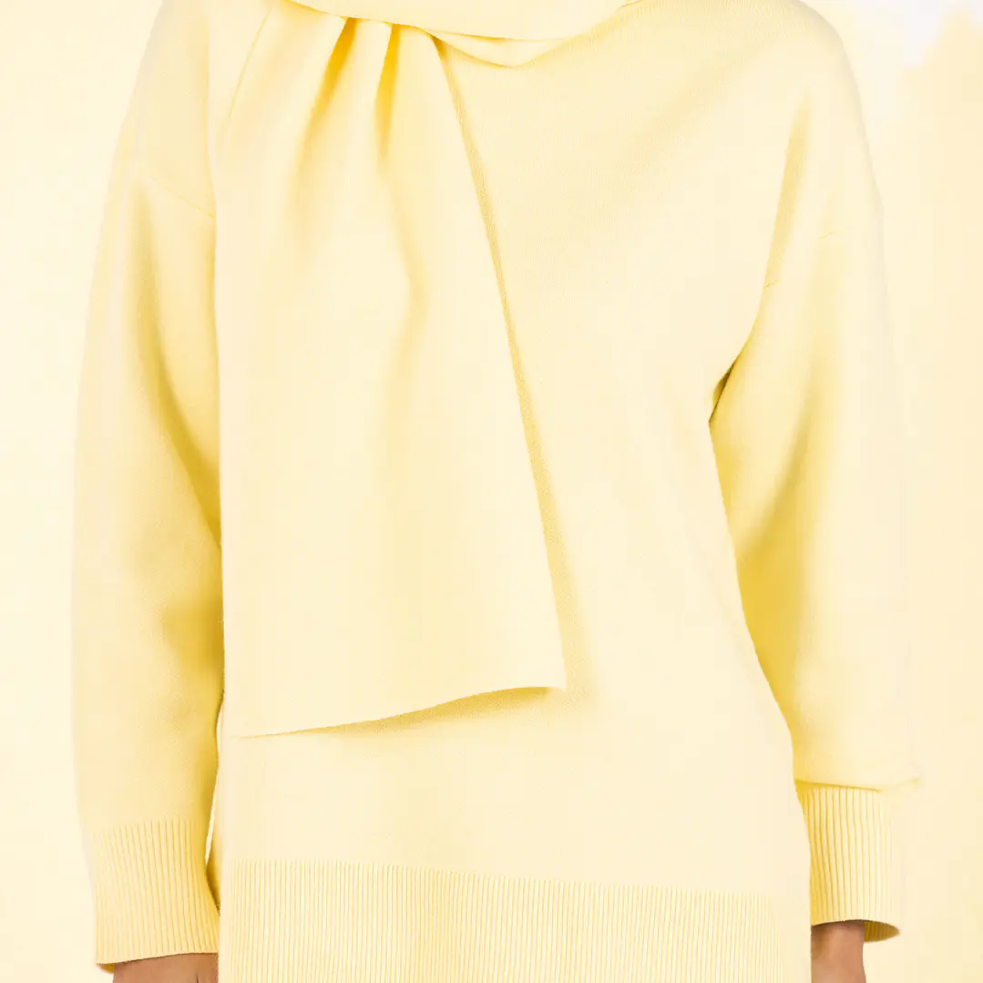 Camisola túnica malha cachecol  9