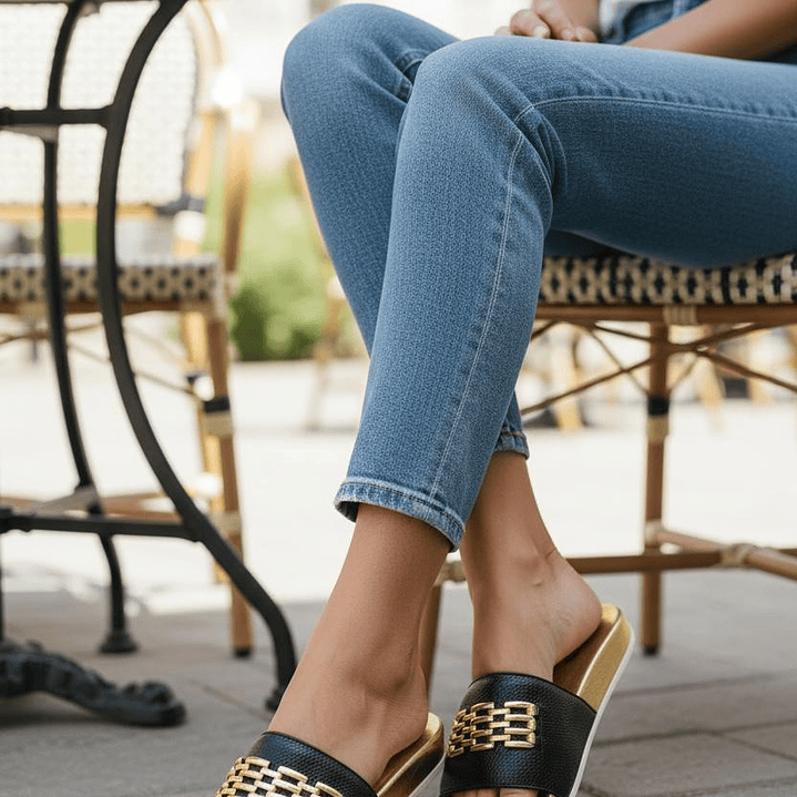 Chinela pele Dona V 2