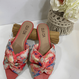 Chinelas linho estampado