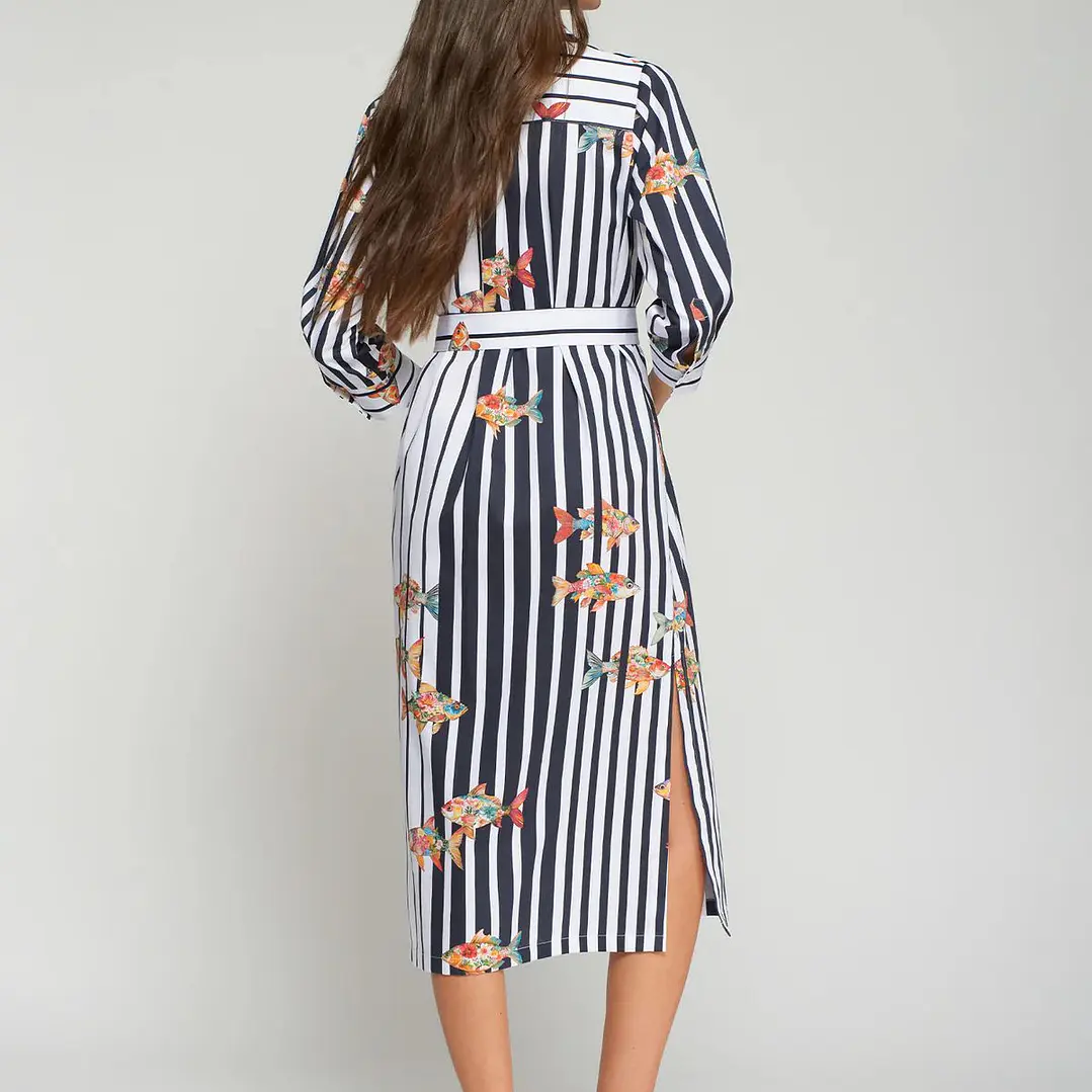 Vestido camisero peces Vilagallo 2