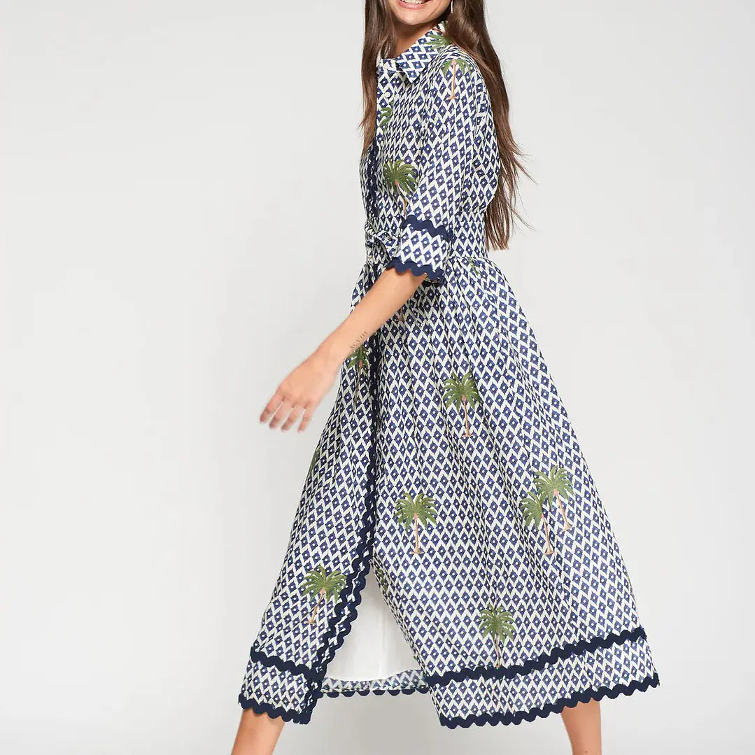 Vestido Ikat palmeiras 1