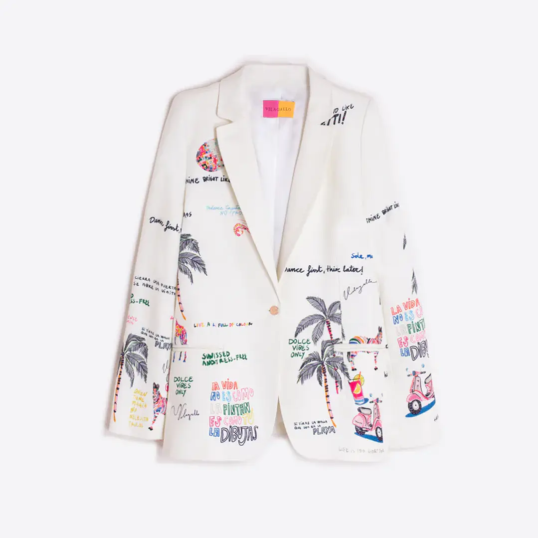 Blazer branco estampado Vilagallo 2