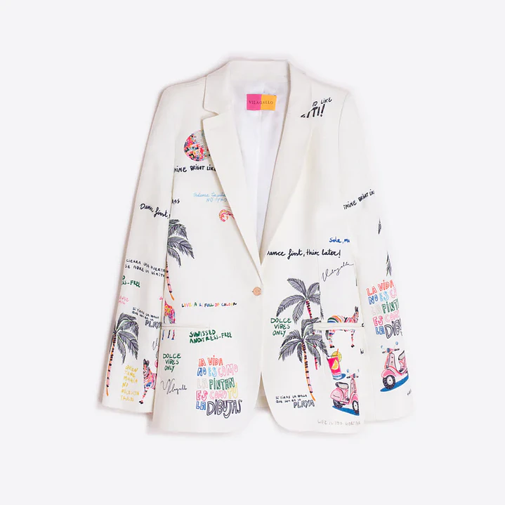 Blazer branco estampado Vilagallo 2