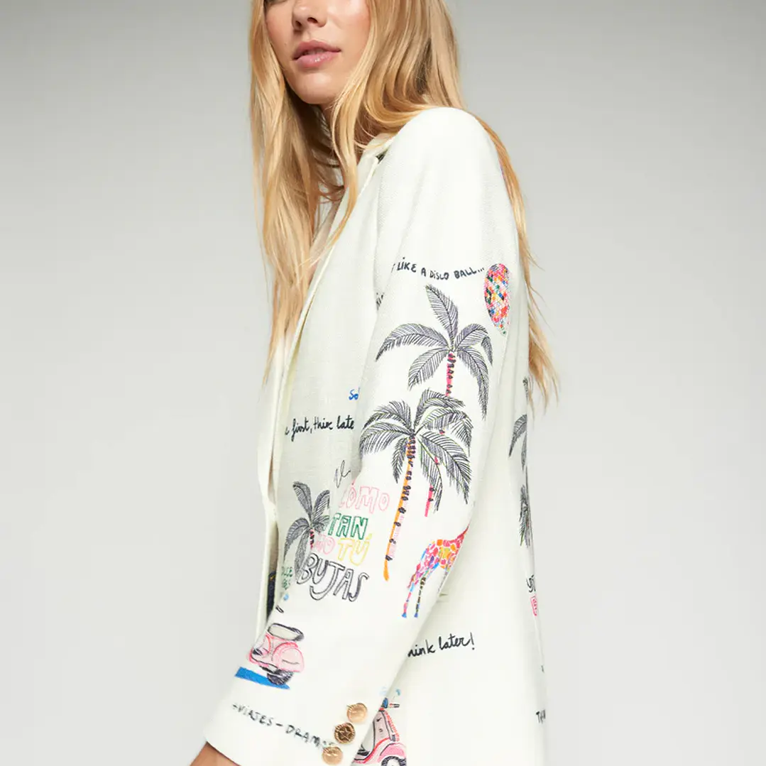 Blazer branco estampado Vilagallo 3