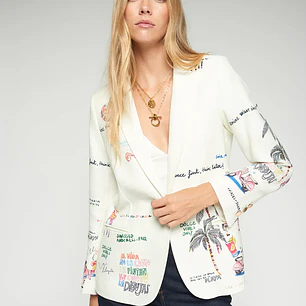 Blazer branco estampado Vilagallo