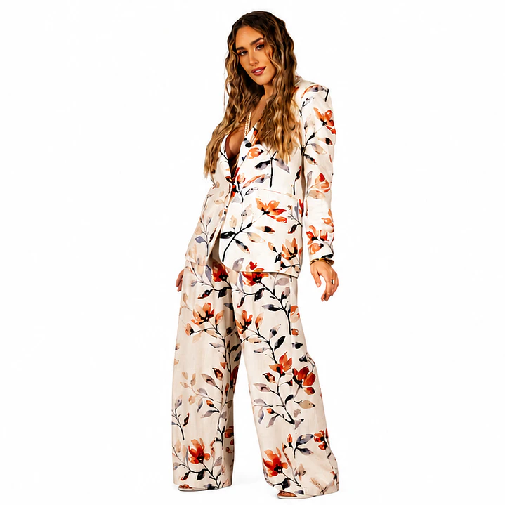 Pantalona linho estampado floral Miss you 1