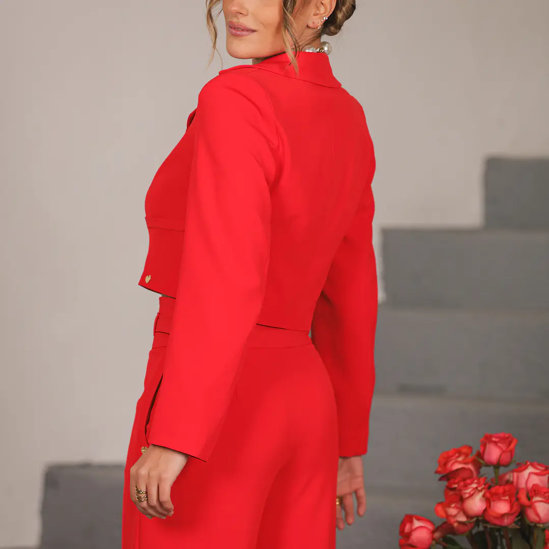 Blazer cropped vermelho Miss You 3