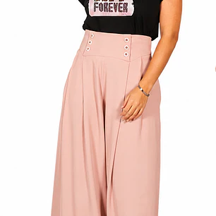 Pantalona cinta alta com botões Miss You