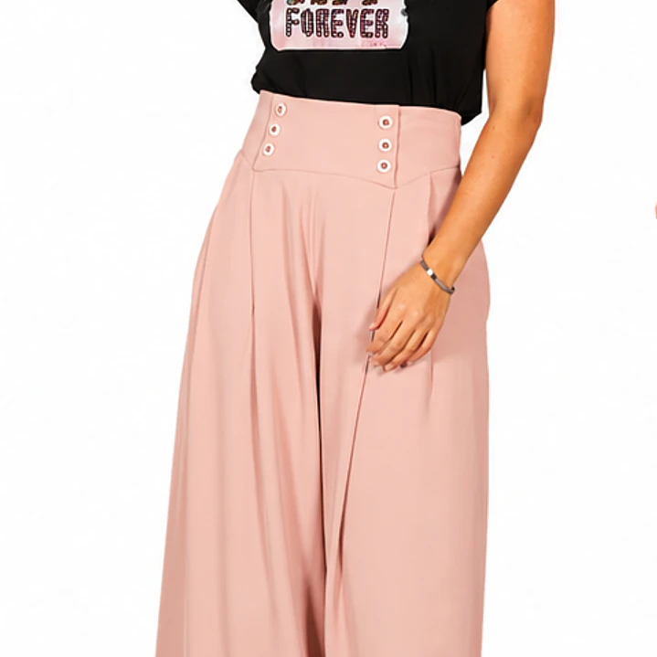 Pantalona cinta alta com botões Miss You 1