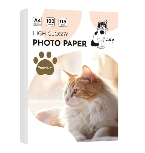 PAPEL FOTOGRAFICO GLOSSY A4 115 GRS 100 HOJAS