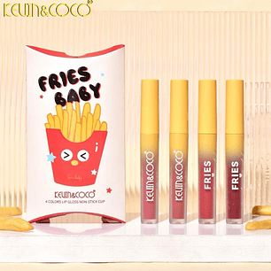 Papitas fritas Set 4 labiales Kevin y Coco