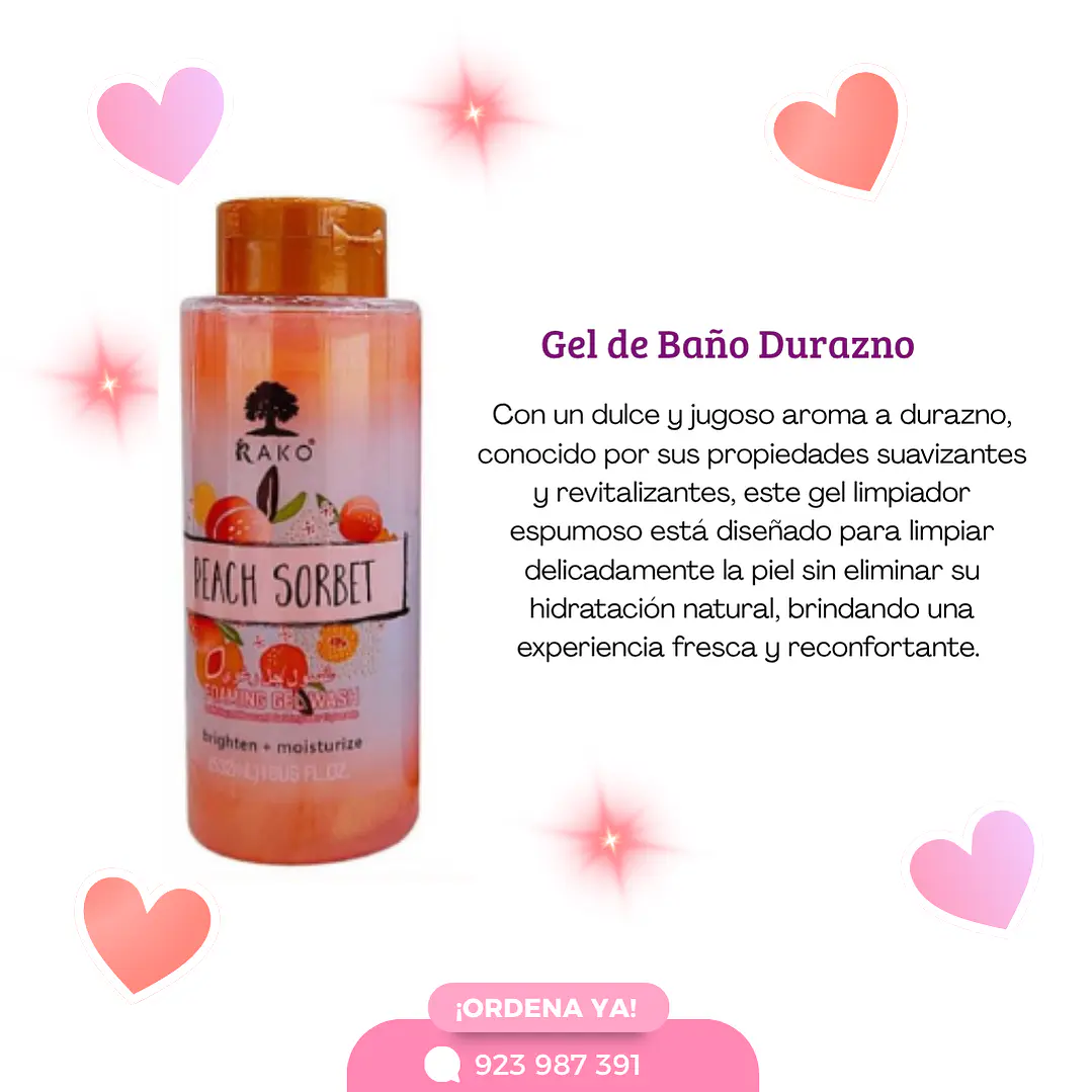 GEL DE BAÑO DURAZNO 1