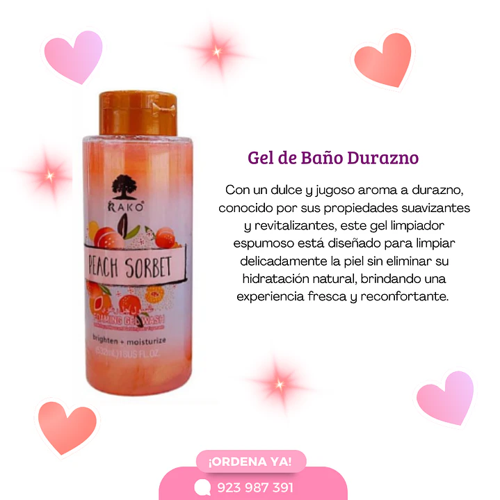 GEL DE BAÑO DURAZNO 1