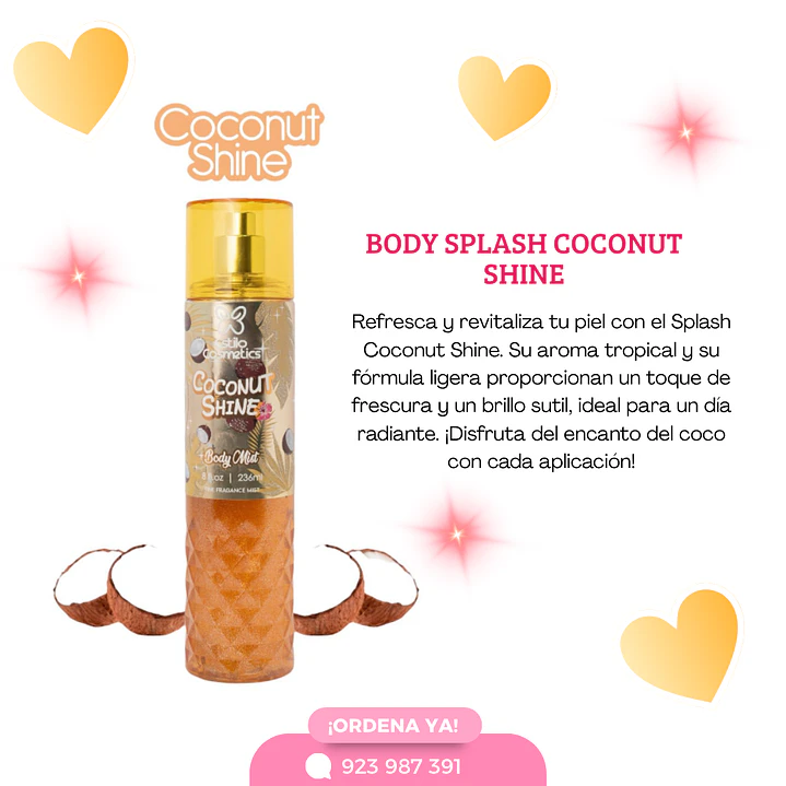 body mist shimmer coconut shine 1