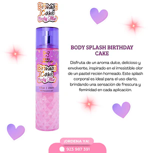body mist shimmer birthday cake