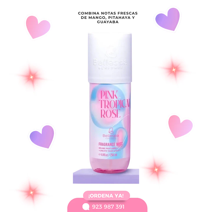 BODY MIST PINK TROPICAL ROSE 1