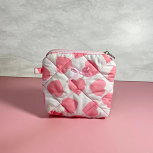 MINI NECESER CORAZONES ROSAS
