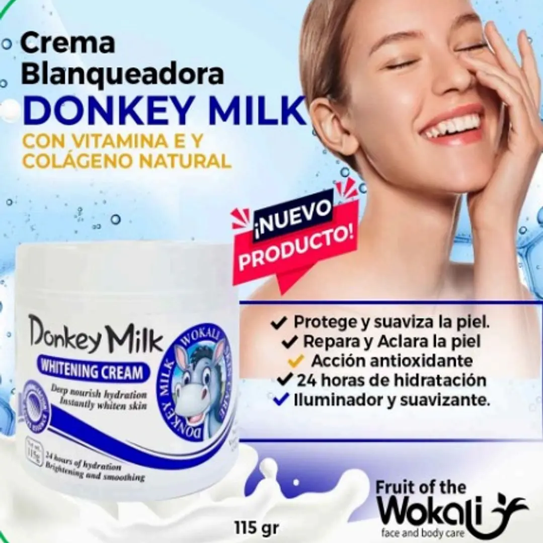 Crema aclaradora facial leche de burra 1