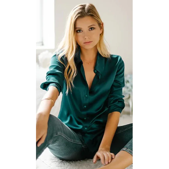 Blusa Satin Unicolor Talla Única y XL 12