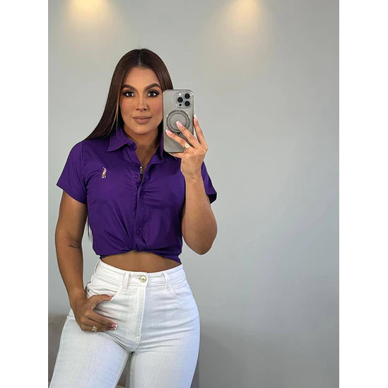 Blusa Manga Corta Popelina Tallas S-M-L-XL 5